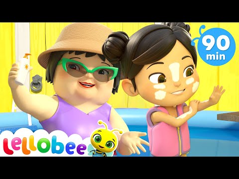 Swimming Pool Splashes! | LELLOBEE | Kids Songs | Nursery Rhymes | Sleep Baby Songs