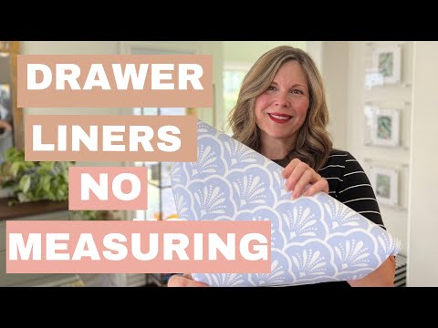 Drawer liners with no math or measuring! | #furnitureflip #furnituremakeover #wallpaper #howto