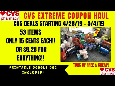 CVS EXTREME COUPON HAUL Deals Starting 4/28/19~53 Items Only.15 Cents~Tons of FREE & CHEAP DEALS WOW Video