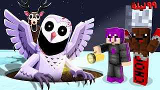 ماين كرافت : ٩٩ ليله في الغابه المقر السري للبومة المرعبة والغزالة مع عبدو ماندو ????????