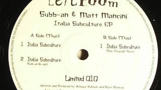 Subb an & Matt Mancini   Italia Subculture EP Preview