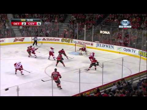 Curtis Glencross goal 4-2 Mar 13 2013 Detroit Red Wings vs Calgary Flames NHL Hockey