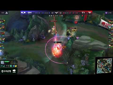 Sneaky Faker Leblanc HIDE ON BUSH to kill Canyon! ! T1 Vs DK LCK spring 2023