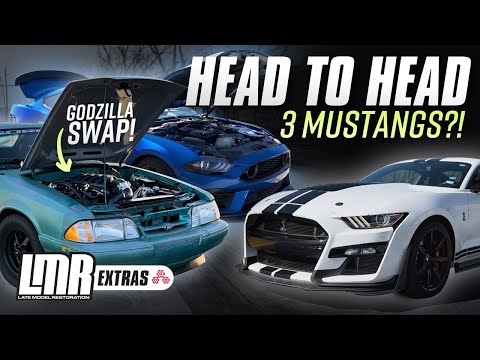 7.3L Godzilla Swapped Fox Mustang vs 2021 Shelby GT500 & Supercharged 2021 Coyote Mustangs!