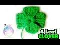 Cute Easy Crochet 4 Leaf Shamrock / Clover - YouTube