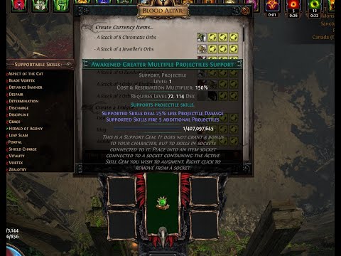 [PoE Sanctum] 150 Awakened Gem Reroll "Gamble" Using Beastiary. Process and How to Min Max Explained