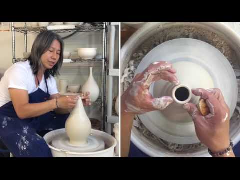 Shaping a Bottle on the Potters Wheel
