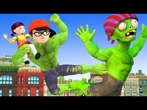 Good Nick vs Doll Squid Game Troll Giant Zombie Saves Miss T - Scary Teacher 3D Sad Story Animation