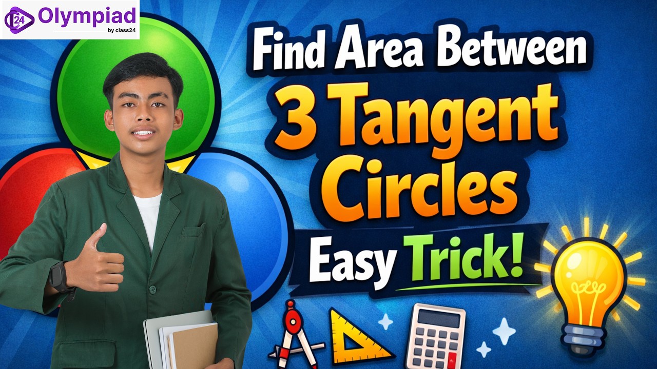 Find Area Between 3 Tangent Circles Easy Trick Geometry Maths