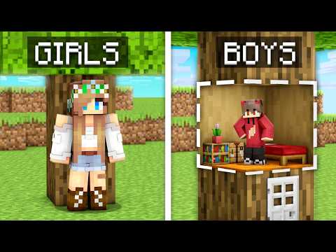 GIRLS vs BOYS Hide and Seek Challenge in Minecraft..!