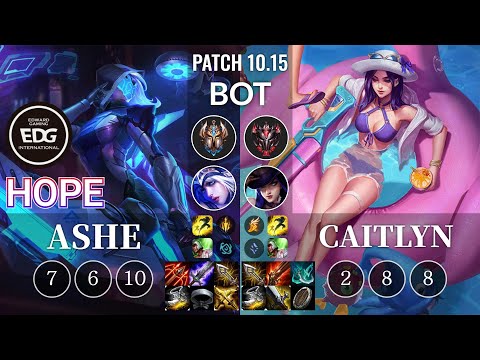 EDG Hope Ashe vs Caitlyn Bot - KR Patch 10.15
