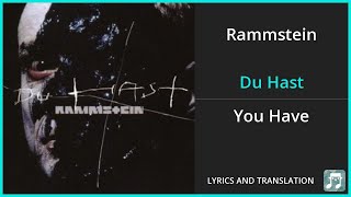 Rammstein - Du Hast Lyrics English Translation - German and English Dual Lyrics  - Subtitles Lyrics