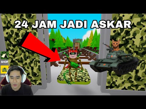 24 JAM JADI ASKAR ROBLOX 💪😂