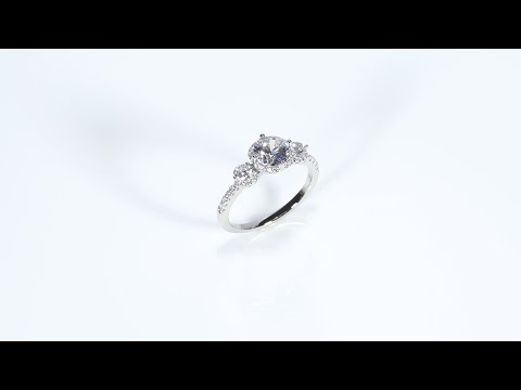 Gravierbarer 925er Silber Verlobungsring mit Zirkonia VR0439SL