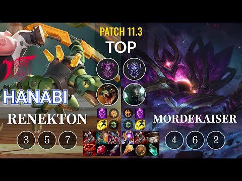 TLN Hanabi Renekton vs Mordekaiser Top - KR Patch 11.3