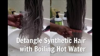HOW TO || Detangle a SEVERELY TANGLED Synthetic Wigs with Boiling Hot Water || MISTY BLU