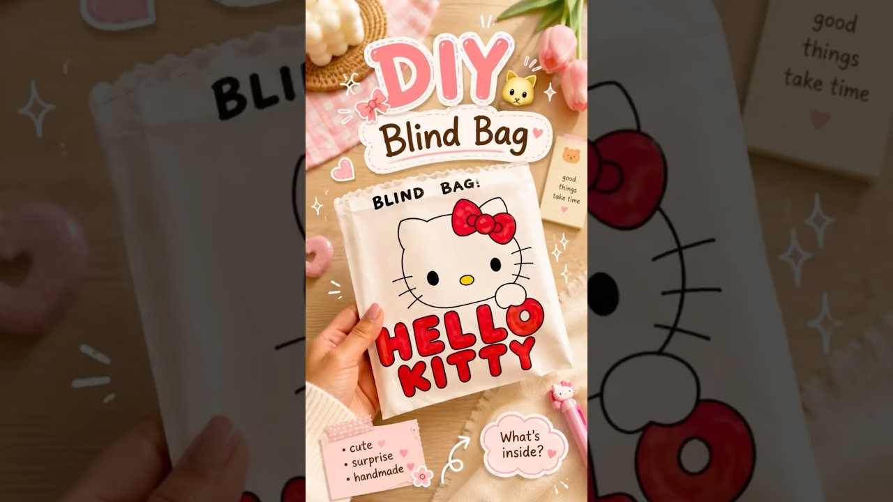 🎀✨DIY Hello Kitty Blind Bag 🎀💗 | Cute Paper Squishy|Its me Hana#papersquishy#shorts