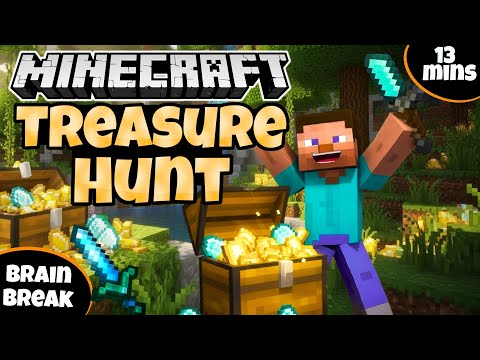 🟩 Minecraft Treasure Hunt💎 Fitness Run | Brain Break | GoNoodle Inspired