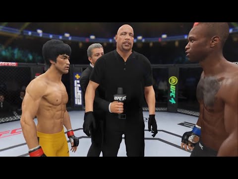 Bruce Lee vs Marc Diakiese UFC 4 Simulation (AI)