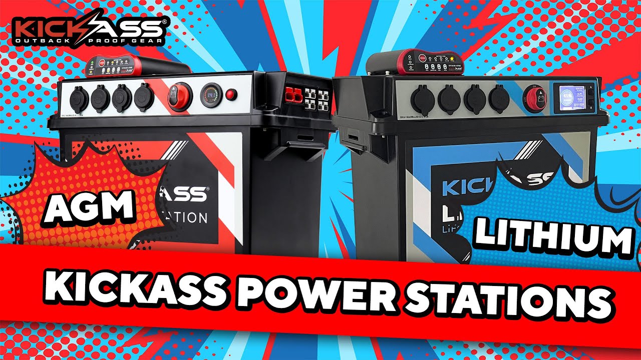 Watch detailed video of KickAss Portable Lithium Battery Box Power Station & 120Ah Lithium Battery Combo
