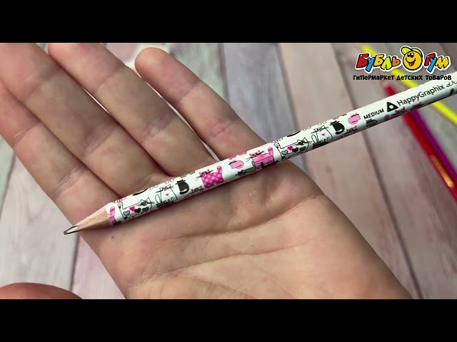 Карандаш Розовые котята чернографитовый  - видео