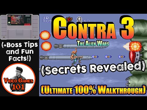 Contra 3 SNES Walkthrough | 100% Hard Mode Guide w/Boss Beaters | Video Games 101