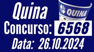 RESULTADO da QUINA 6568, Resultado Quina, Quina 26/10, QUINA de hoje,