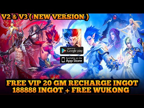 Demon God Idle V2 & V3 Private Server - VIP20 GM Recharge + 188888 Ingot + Free Wukong & Yuan Card