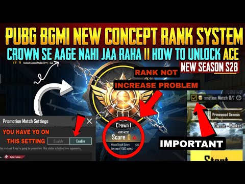 PUBG BGMI NEW CONCEPT RANK SYSTEM || CROWN SE AAGE NAHI JAA RAHA || HOW TO UNLOCK ACE NEW SEASON S28