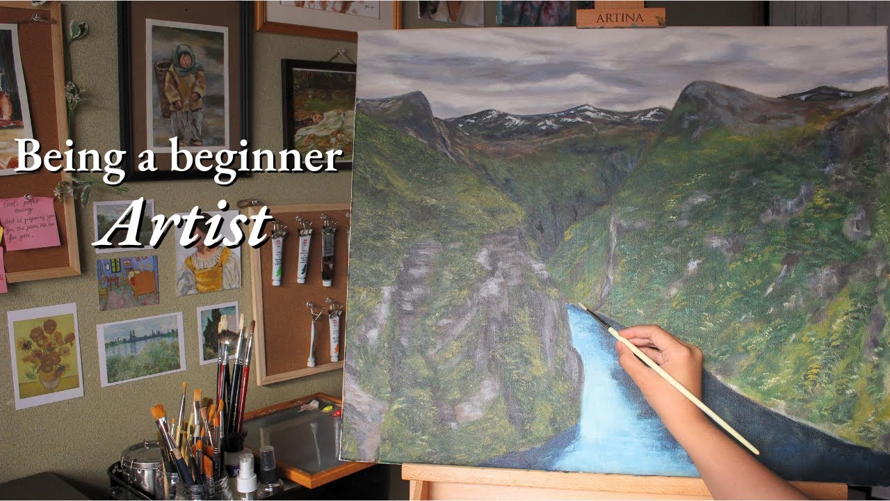 being a beginner artist🎨 paint and sketch with me art vlog✨