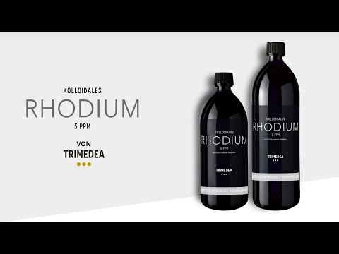 Kolloidales Rhodium 5ppm hergestellt mit 10.000 Volt im Hochvolt-Plasmaverfahren. Keine Elektrolyse!