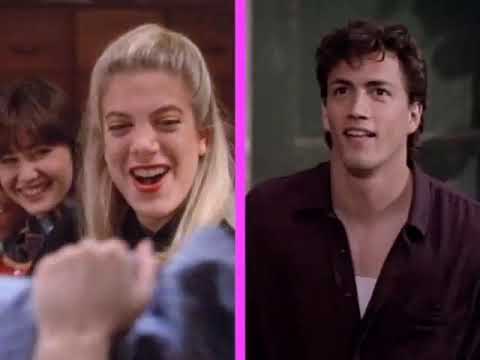 Peach Pit diner vibe and cast overlay from 90210 trailer frame