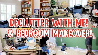 DECLUTTERING MY ENTIRE HOUSE! CLEAN WITH ME + ROOM MAKEOVER! MESSY TO MINIMAL CLEANING MOTIVATION!