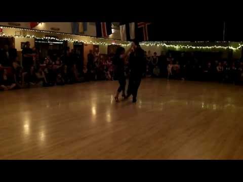  Luciana Valle  and  Alex Krebs  are  dancing  to  a  tango  at  Valle Tango Portland Tango Festival  in  2012