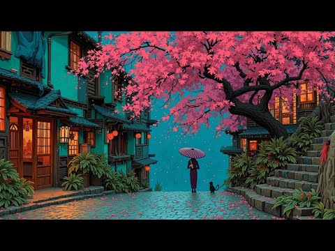 🌸 Japanese Serenity | Lofi Hip Hop Mix for Focus & Relaxation ~ Pink Blossom Vibes