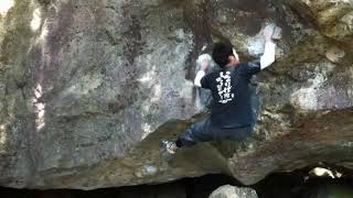 Video thumbnail of メインガ, 四段 (8a). 瓢 (Fukube)