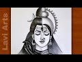How To Draw Shiva Parvati Half Face Shiva Parvati Drawing Ardhnareshear Drawing Mahadev Drawing