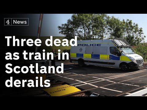 Three dead as train derails in Scotland