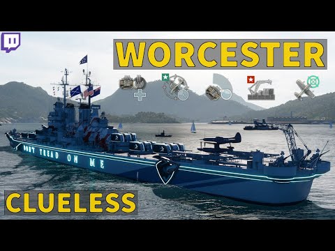 Worcester - Clueless Full AA Build with No CVs | World of Warships