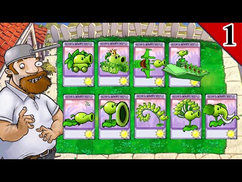 PVZ1 discover: All versions of pea shooter collection ①❗❗❗ - HARD MODE MOD PvZ Plus