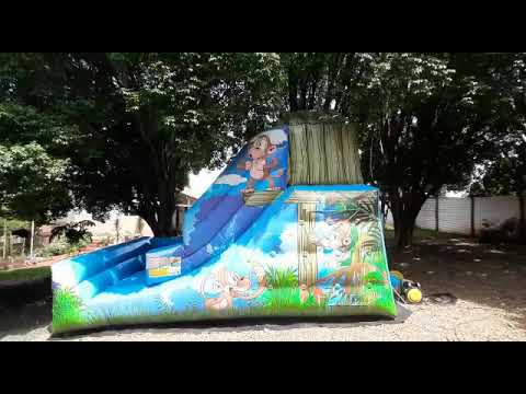 Tobogã inflável Selva. Lindo escorrega da Playpark. Em Piracicaba/SP.