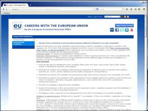 Epso Account - How to complete an EPSO application