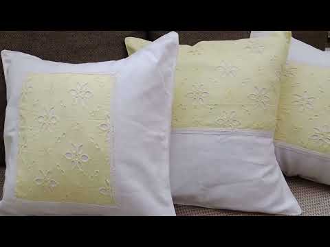 Embroidery handloom cotton cushion cover, size: 17x17 inch