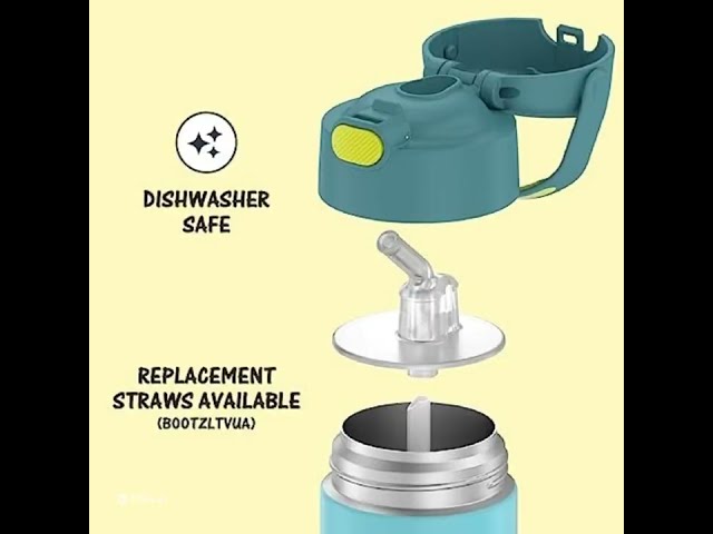 Vídeo relacionado con THERMOS FUNTAINER - Botella aislada al vacío de acero inoxidable de 16 onzas con tapa ancha de boquilla, Looney Tunes