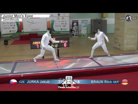 FE M E Individual Juniors Plovdiv BUL ZC Europe 2017 Semifinal 01 podium JURKA CZE vs BRAUN GER