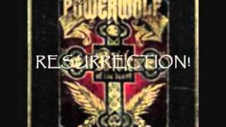 Resurrection By Erection - Powerwolf lyrics on screen