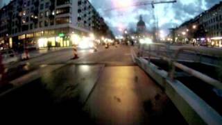 GoPro Bicycle Cam Stockholm evening april 11th, 2011