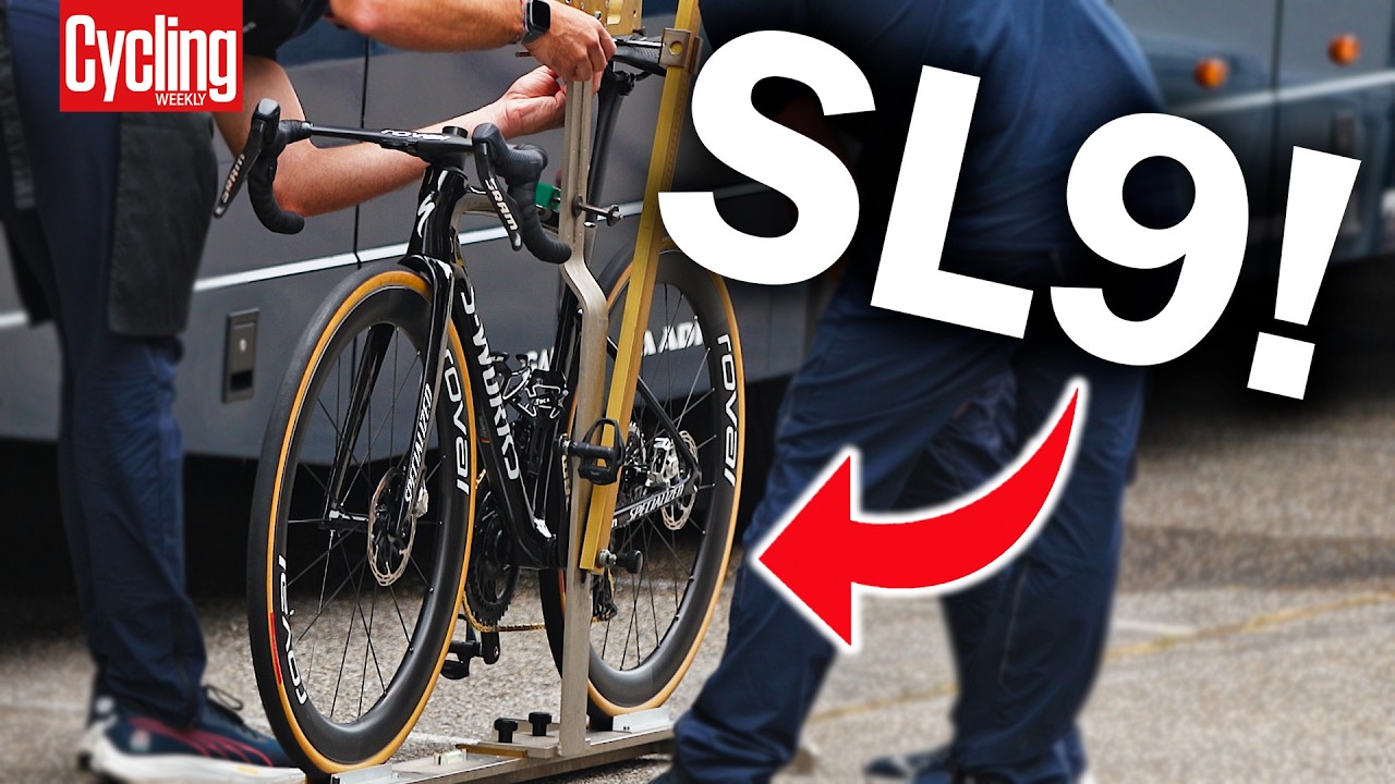 LEAKED! New Specialized Tarmac SL9 Road Bike Spotted At Tour de France Warm Up Race - YouTube
