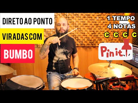 Virada na bateria com BUMBO no SINGLE STROKE,