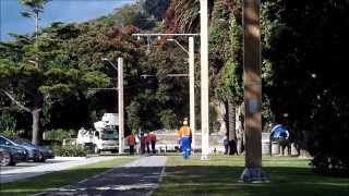 preview picture of video 'Up Goes The Copper Conductor On Wanganui's Tramline!'